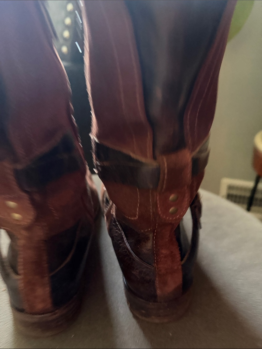 UGG Deanna Suede Moto Boots Chestnut Brown Womens 7.5 Fall Leather - Picture 5 of 14